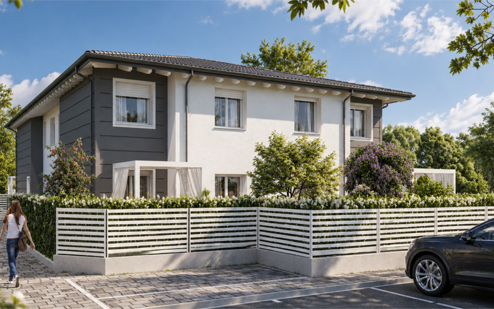 CARPI CIBENO – BELLISSIMA SOLUZIONE TERRA-CIELO “QUADRIFOGLIO” CON GIARDINO PRIVATO E GARAGE COLLEGA